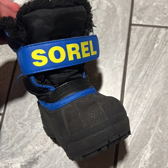 Toddler Sorel Winter Snow Boots Black Blue Size 6T - Picture 4 of 5